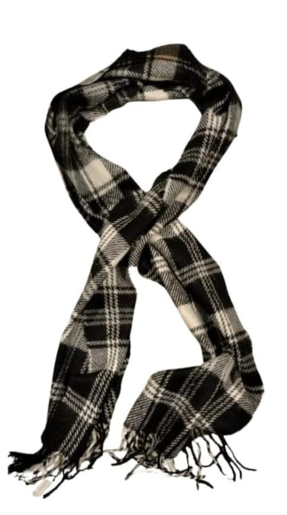 Brown check Wool Blended Muffler