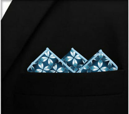 Nordic Bloom- Silk Pocket Square for Men