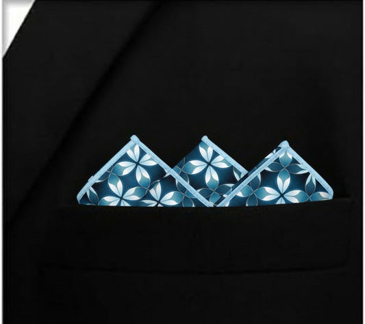 Nordic Bloom- Silk Pocket Square for Men
