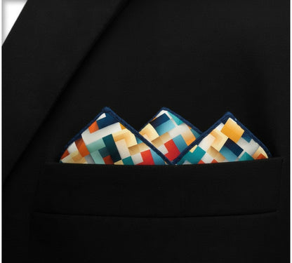 Cubist Harmony- Silk Pocket Square for Men