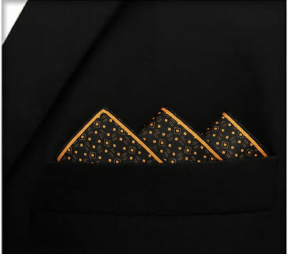 Obsidian Gold Silk Pocket Square for Men