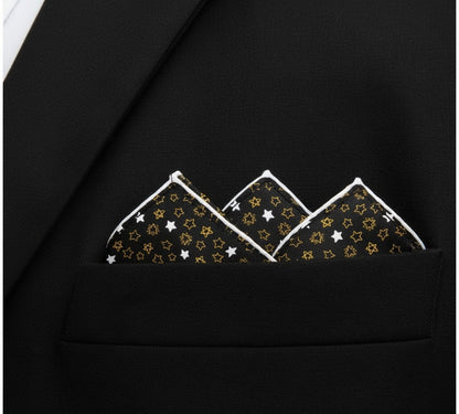 Golden Stars Silk Pocket Square