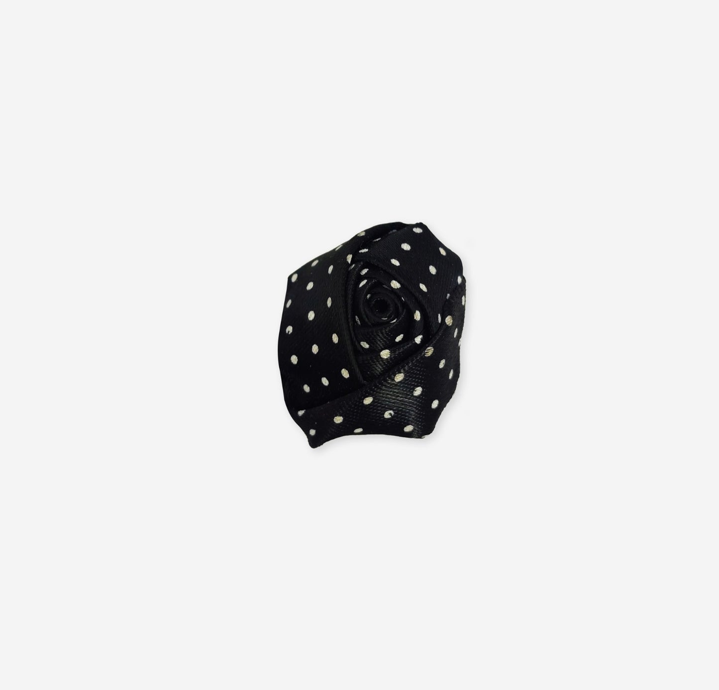Polka Dots Black Flower Lapel Pin