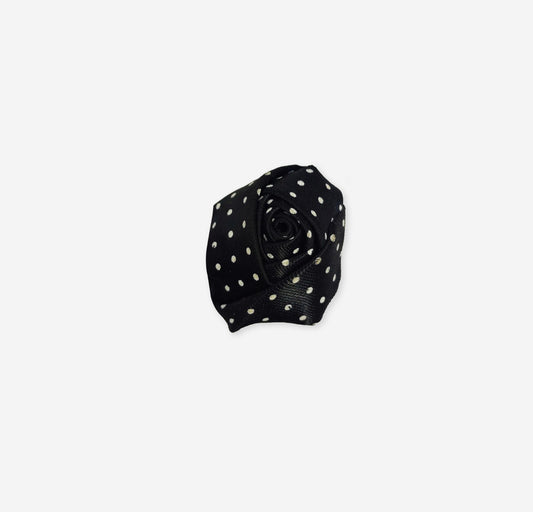Polka Dots Black Flower Lapel Pin