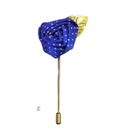 Polka Dots Blue Flower Lapel Pin