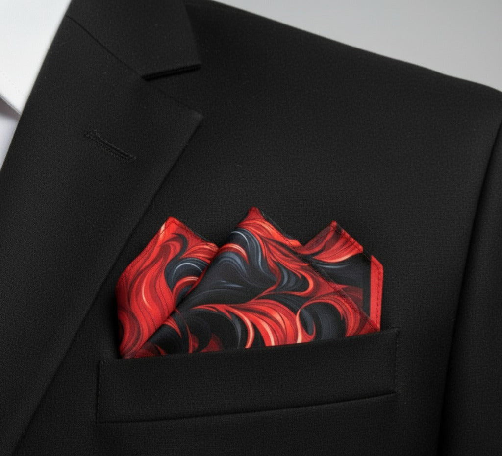 Inferno Elegance- Pocket Square for Men