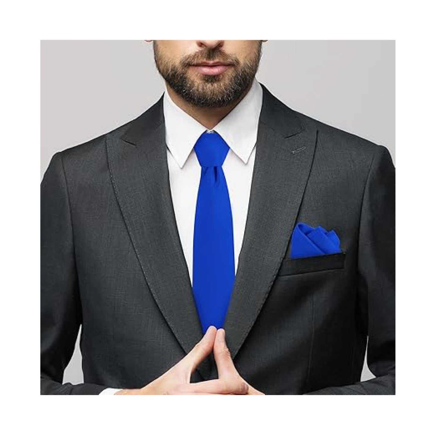 Shine Blue Necktie & Pocket Square Collection