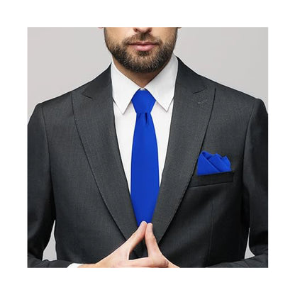 Shine Blue Necktie & Pocket Square Collection